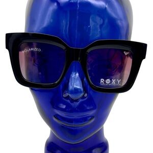 Roxy Oversized Black Framed Sunglasses Cabana Cutie Polarized Rose Gradient Tint